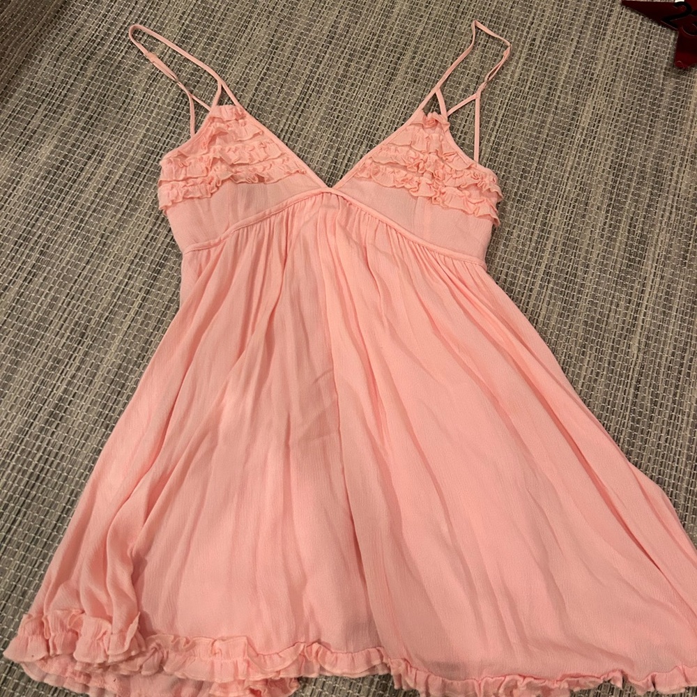 Baby Pink Barbiecore Ruffle Top Circle Skirt PaperMoon Mini
